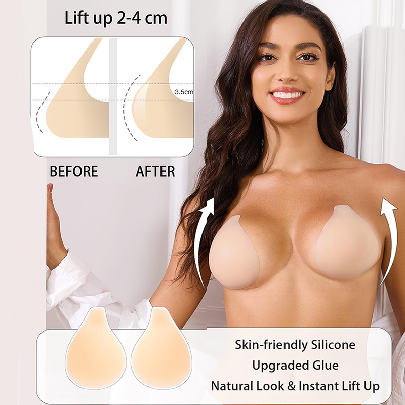 1/2 Pairs Women Sticky Bra Pus - مراجعة Backless Bra Sticky وسعره