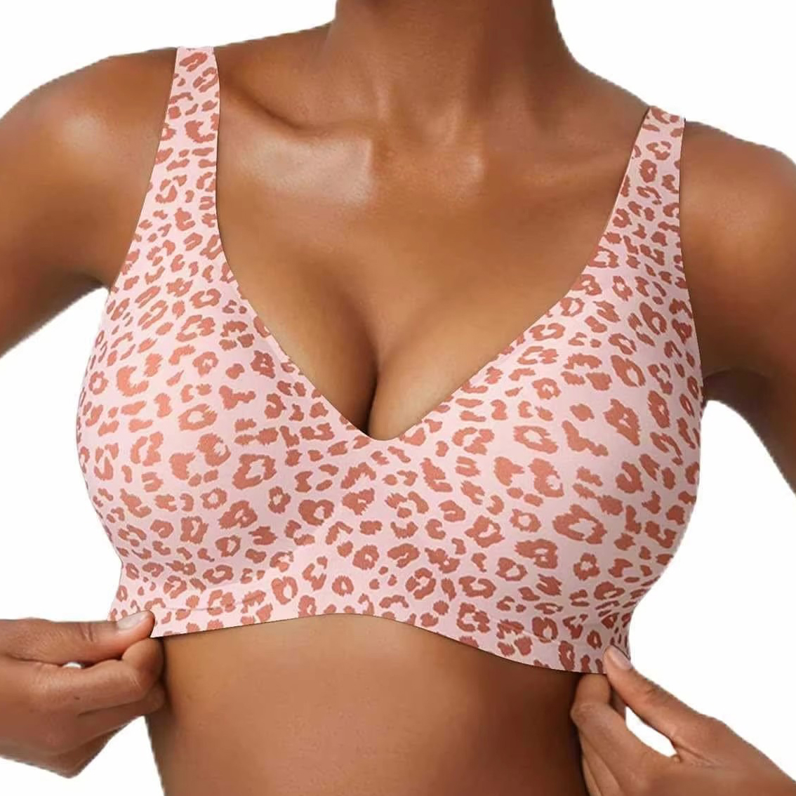 Women's Seamless Pink Leopard  - مراجعة Plunge Bra Push Up وسعره