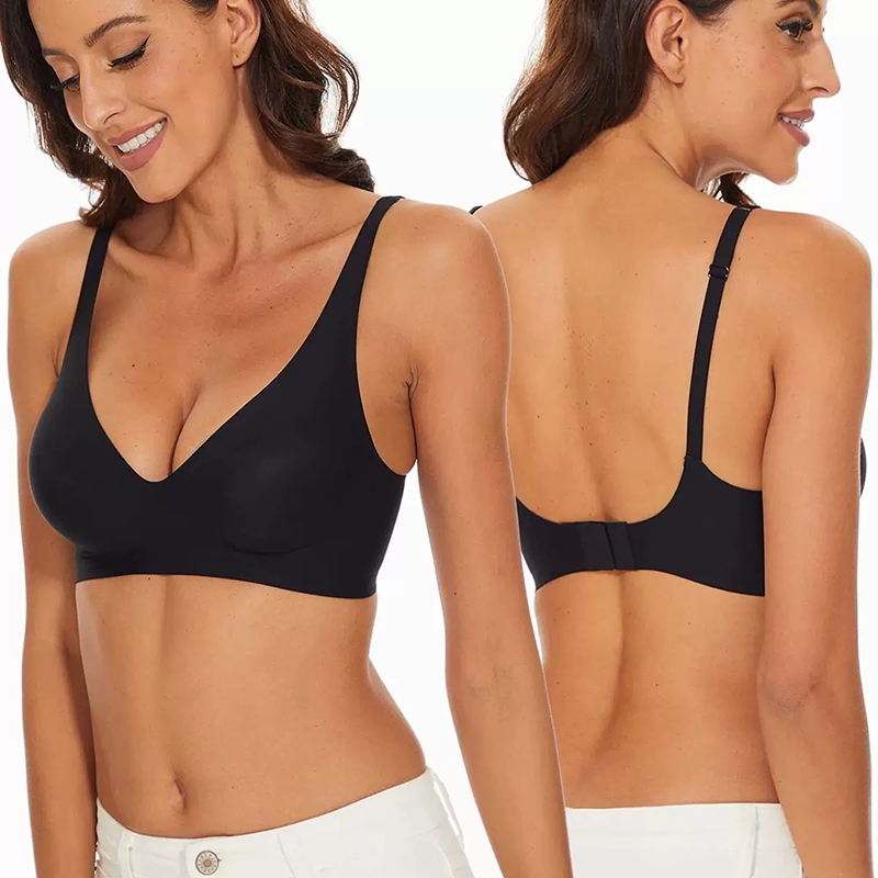 Sexy Seamless Jelly Bra S-4XL  - مراجعة Plunge Bra Push Up وسعره