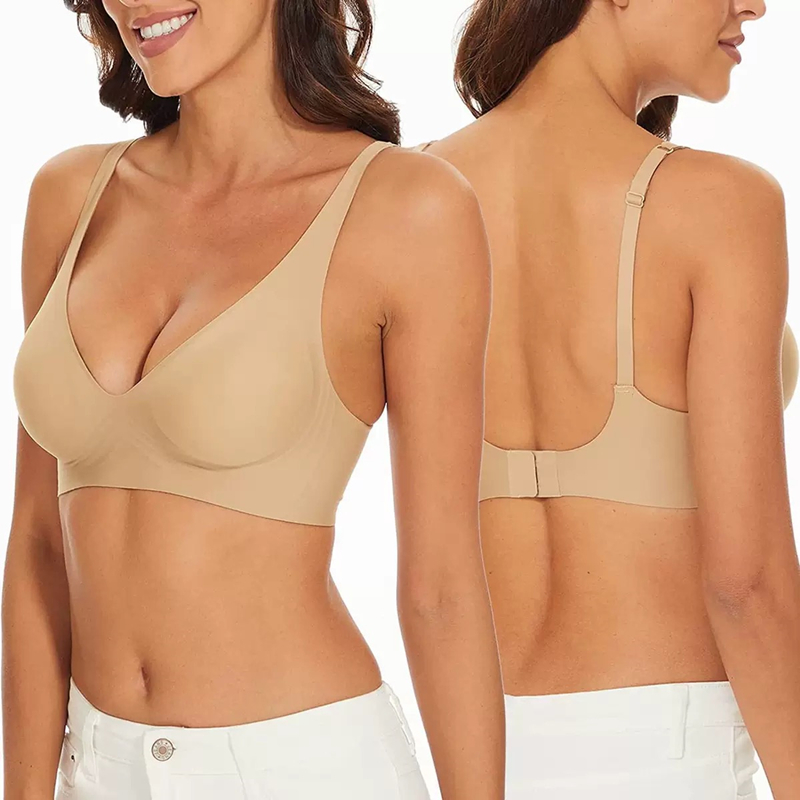 Sexy Seamless Jelly Bra S-4XL  - مراجعة Plunge Bra Push Up وسعره