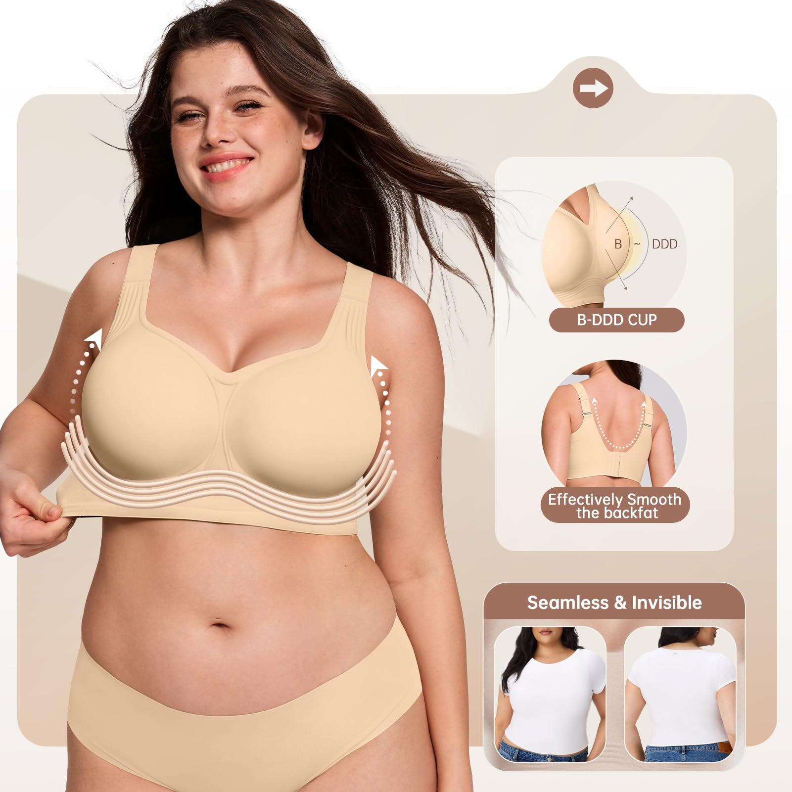 Plus Size Wireless Bra for Wom - مراجعة Full Coverage Bra وسعره