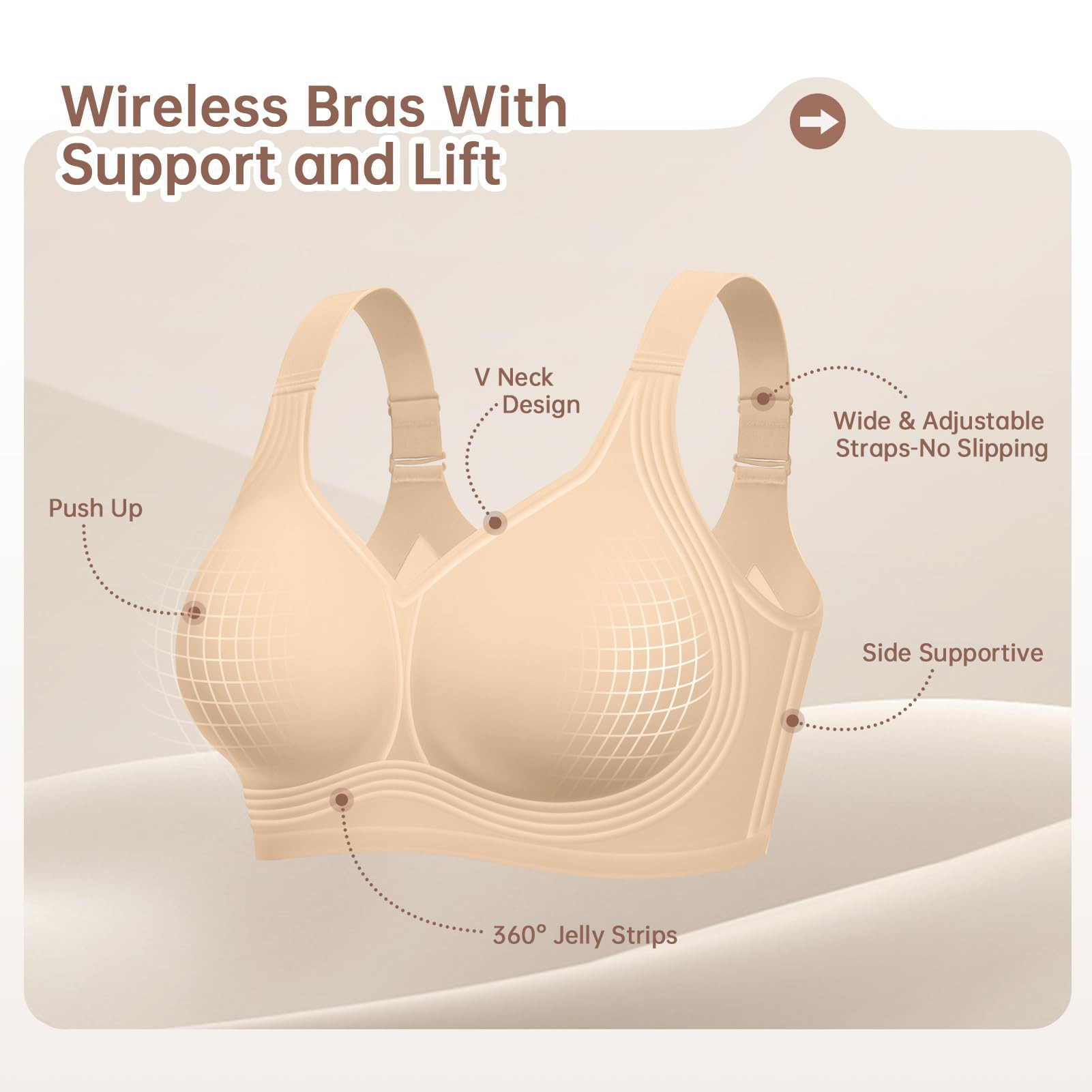 Plus Size Wireless Bra for Wom - مراجعة Full Coverage Bra وسعره