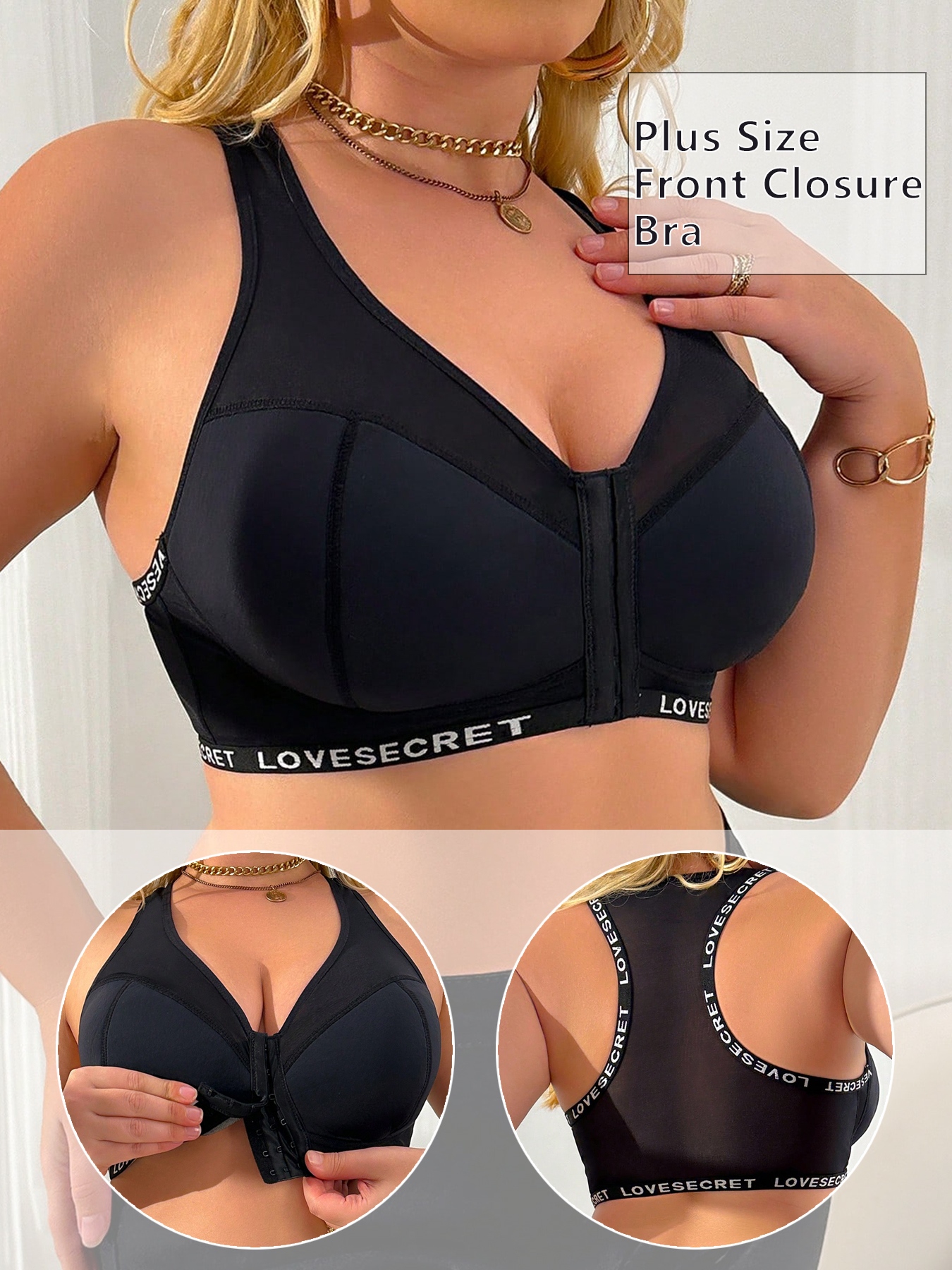 Women Plus Size Lace Bra Front - مراجعة Full Coverage Bra وسعره