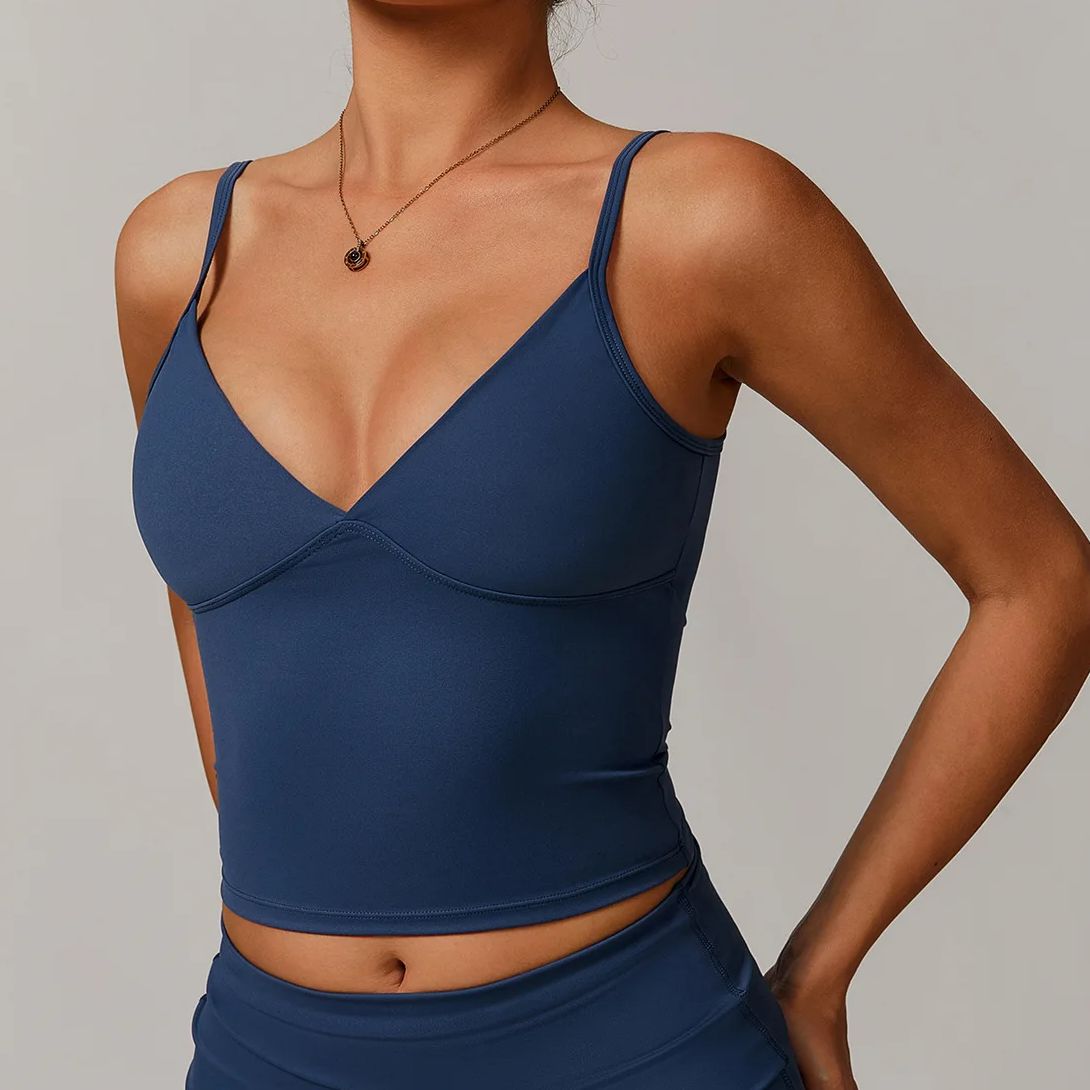 Breathable Sports Bra Fitness  - مراجعة Plunge Bra Push Up وسعره