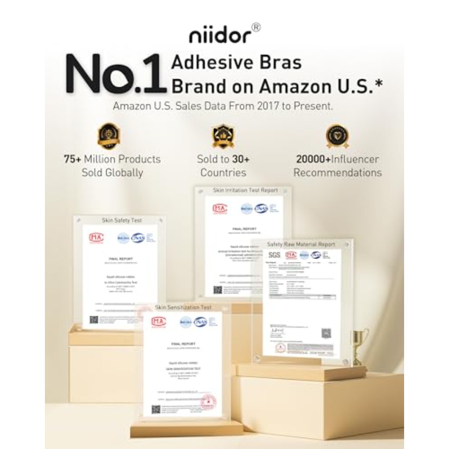 Niidor Adhesive Bra Strapless  - مراجعة Push Up Bra Silicone وسعره