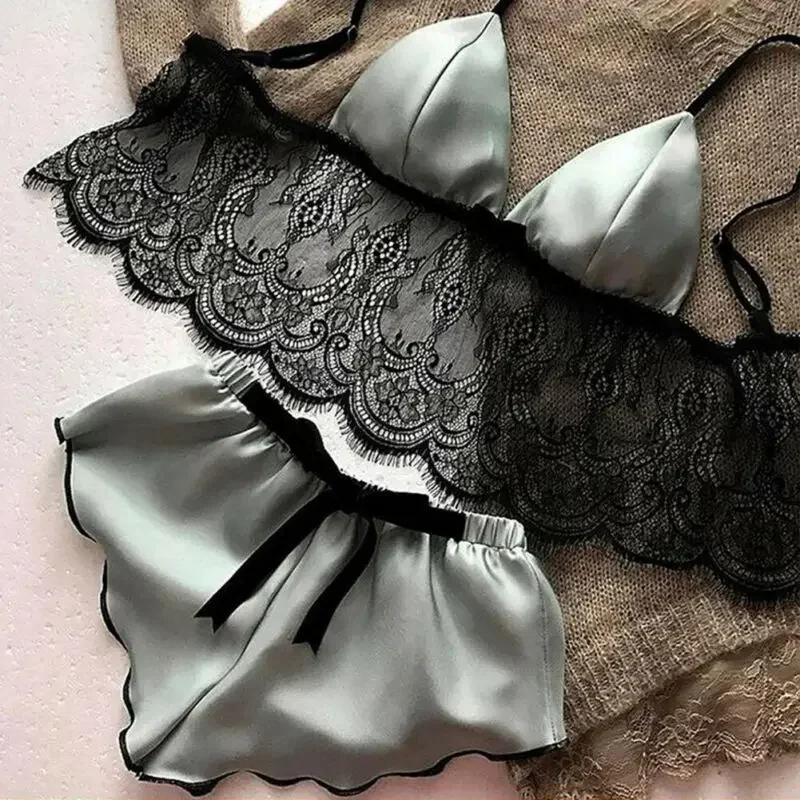 Women's Underwear Sexy Silk Sa - مراجعة Lace Bralette Set وسعره