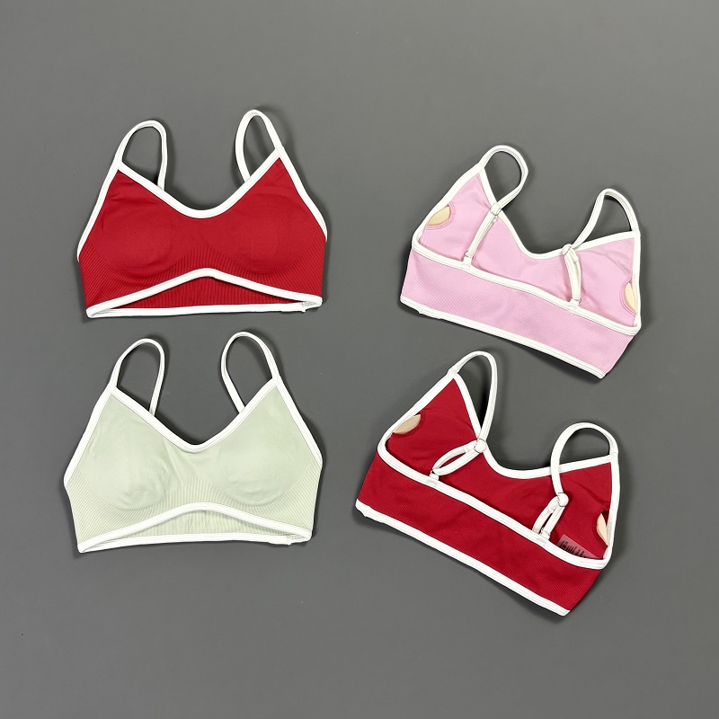Women Contrastline Yoga Bra V  - مراجعة Sports Bra Racerback وسعره