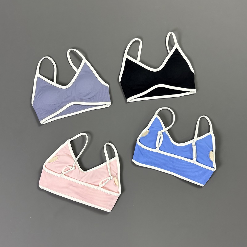 Women Contrastline Yoga Bra V  - مراجعة Sports Bra Racerback وسعره