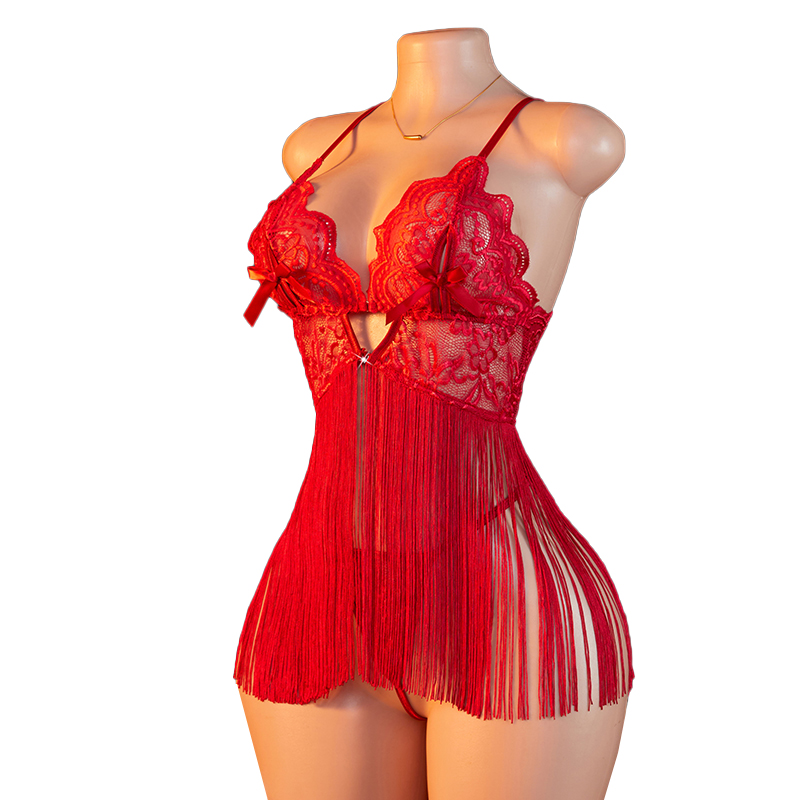 Transparent Lace Women Red Str - مراجعة Lace Bralette Set وسعره