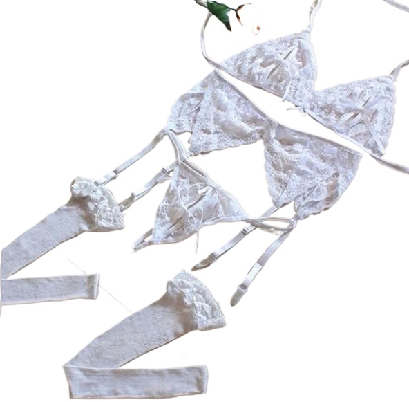Lace Women Lingerie Set 4 Pcs  - مراجعة Lace Bralette Set وسعره