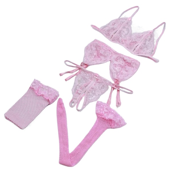 Lace Women Lingerie Set 4 Pcs  - مراجعة Lace Bralette Set وسعره