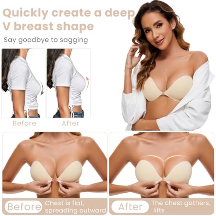 RELIRELIA Women's Sticky Self  - مراجعة Push Up Bra Silicone وسعره